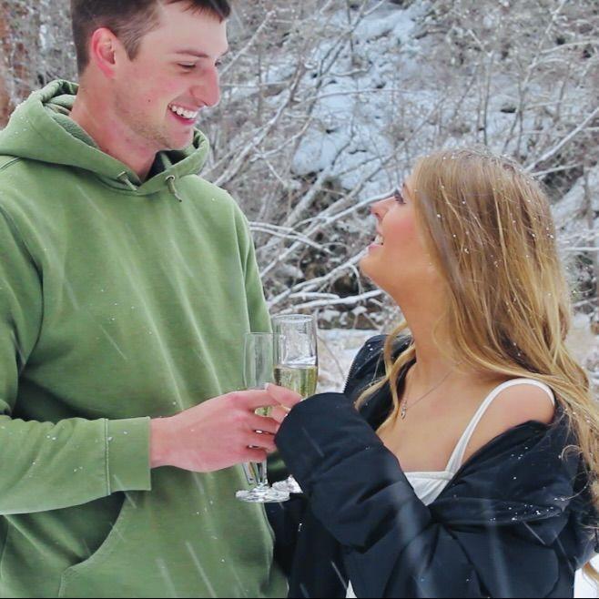 "Cheers to getting engaged!"