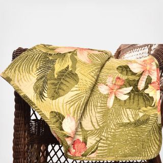 Tropical Orchid Reversible Throw Blanket