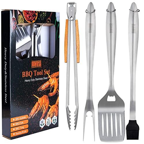 IUNUSI Heavy Duty Grill Tool Set,BBQ Tools Grilling Tools Set Stainless Steel Grill Utensils Set
