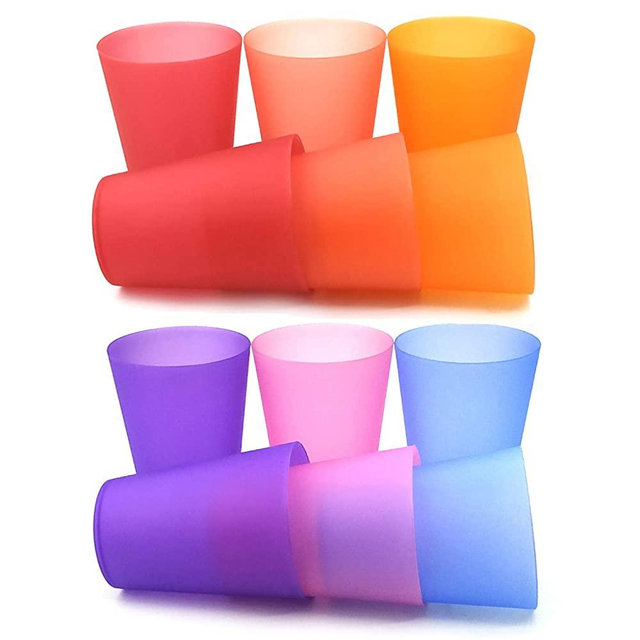 18-ounce Plastic Tumblers/Drinking Glasses/Party Cups/Iced Tea Glasses Set of 12, 6 Assorted Colors | Unbreakable, Dishwasher Safe, BPA Free