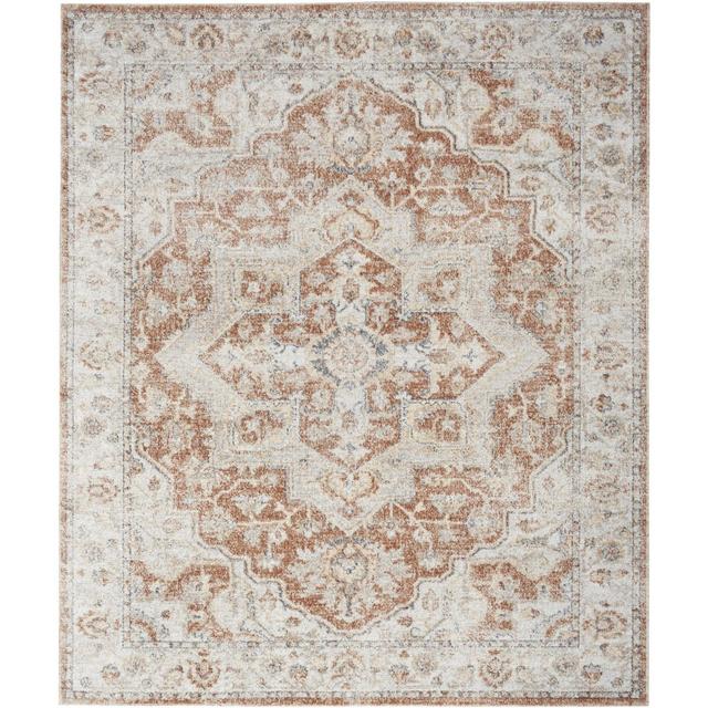Nourison Astra Machine Washable Vintage Medallion Indoor Rug Gold/Multicolor 9' x 12'