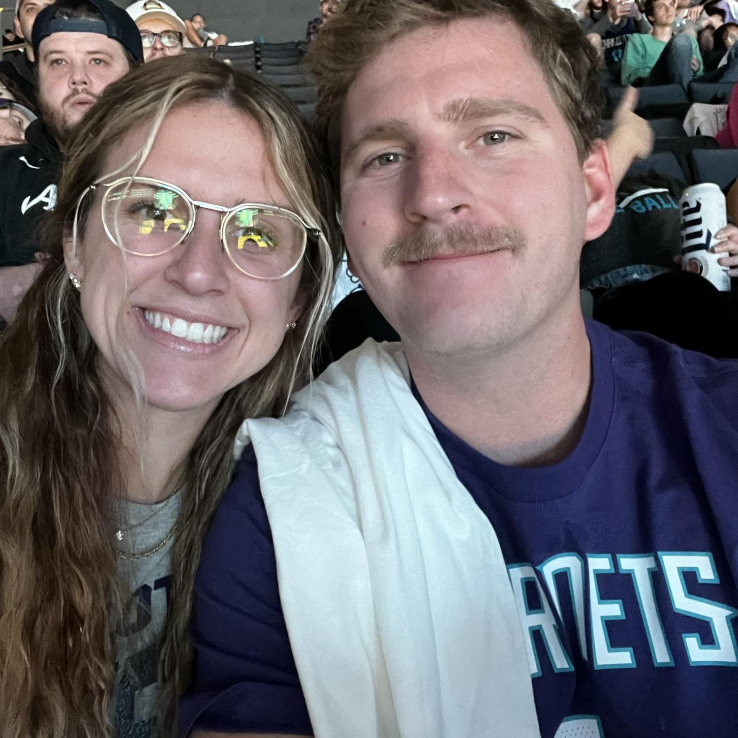 Hornets basketball game! We won 2 free tshirts!