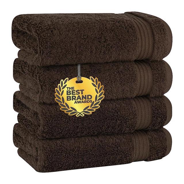 Cotton Paradise Hand Towels for Bathroom, 100% Turkish Cotton 16x28 inch 4 Piece Hand Towel Set, Soft Absorbent Face Towel Clearance Set, Brown Hand Towels