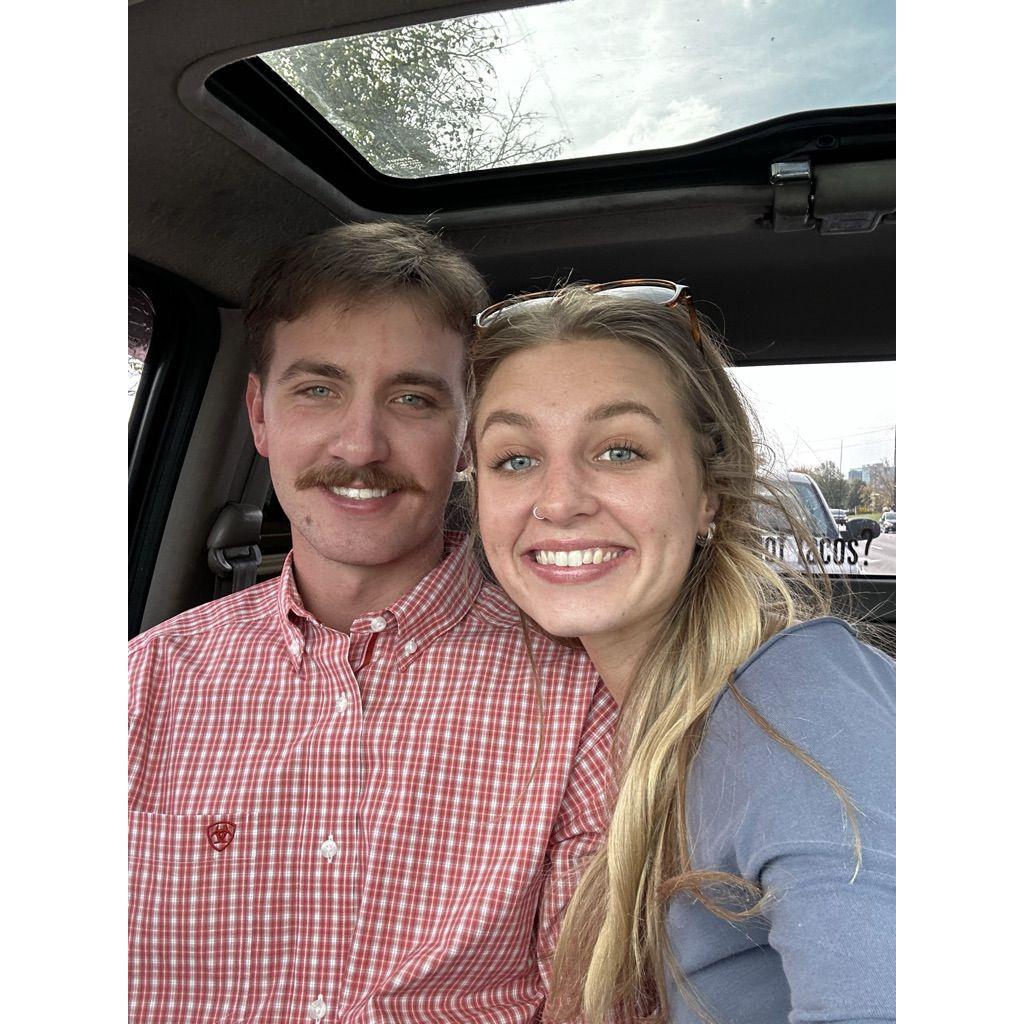 We sent this photo to Nonny the morning before we got engaged. He was distracting me & I didn't have a clue