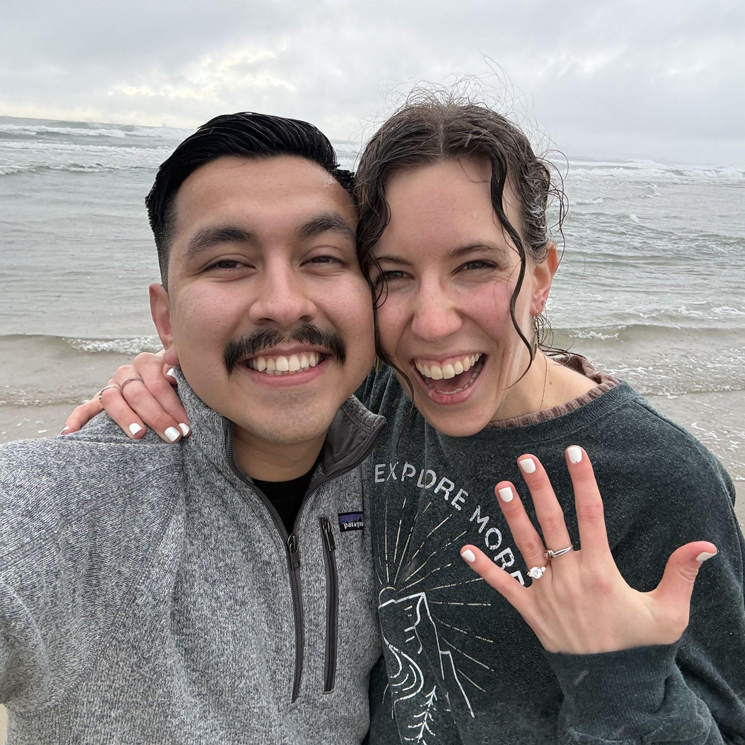 David proposes to Janae on the same sand where their relationship started