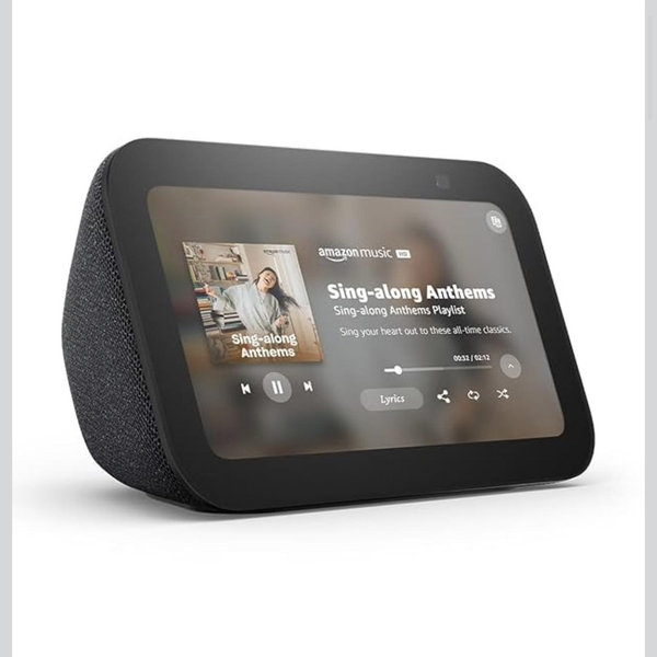 Amazon Echo Show 5 (newest model), Smart display, Designed for Alexa+, 2x the bass and clearer sound, Charcoal