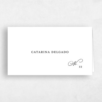 White Wedding Place Card - Imarige