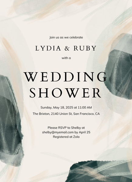 Staton Portrait | Emerald Forest | Zola Wedding & Bridal Shower Invitations