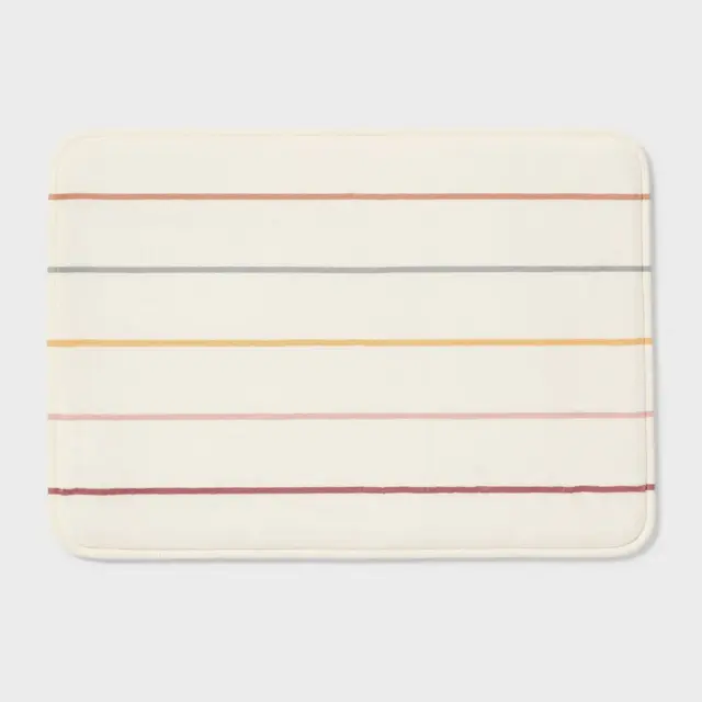 17"x24" Multi Striped Flannel Cushion Bath Rug - Room Essentials™