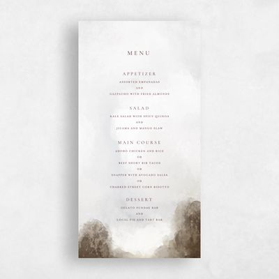 Lavender Mist, Purple Wedding Menu - Carroway
