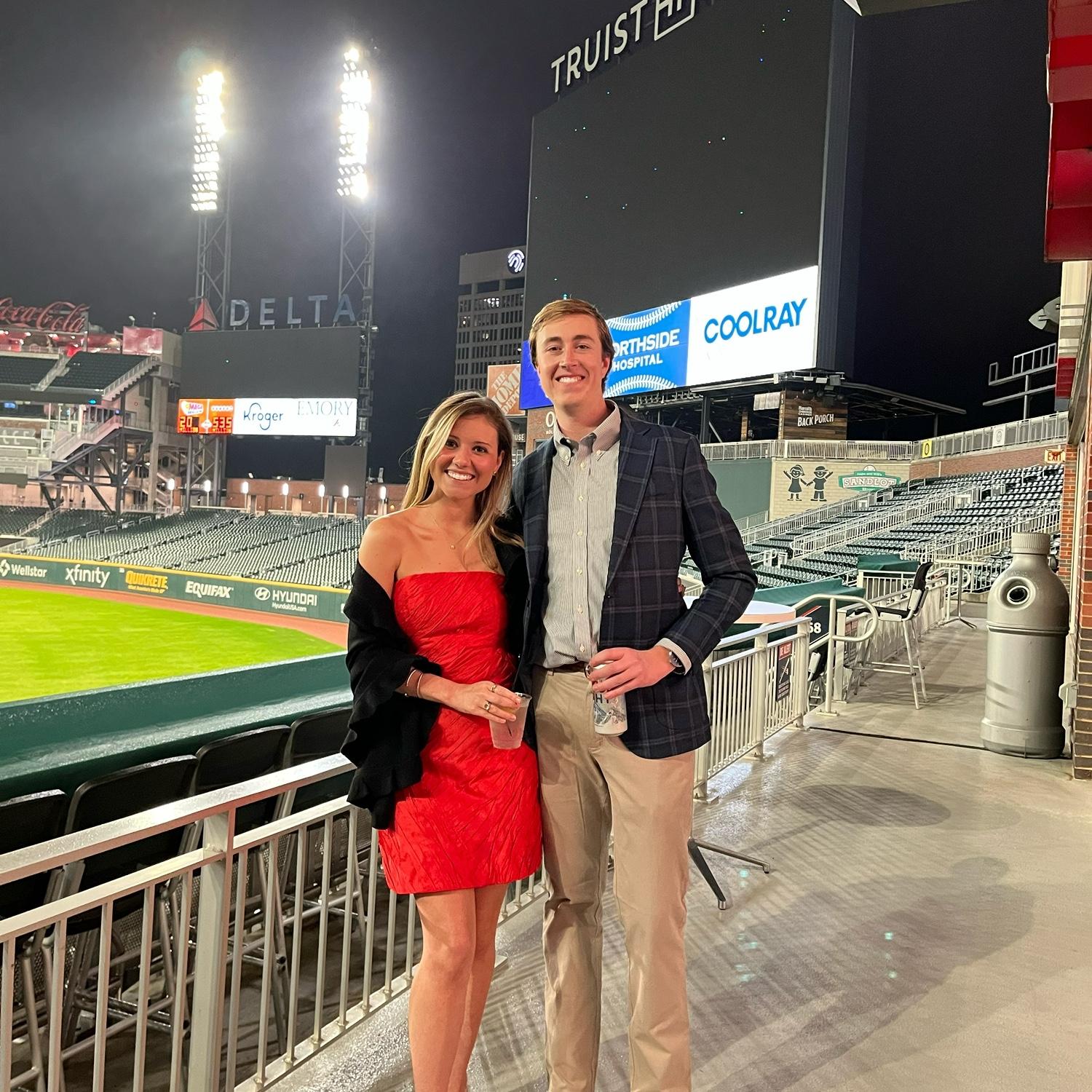 Bradley's company Christmas party in the Atlanta Braves stadium!