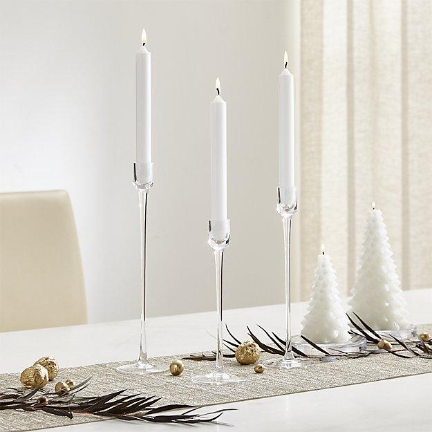 London Glass Taper Candle Holder - Tall 3.25" dia. x 11.75"H