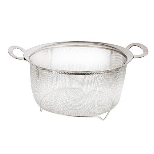 U.S. Kitchen Supply 3 Quart Stainless Steel Mesh Net Strainer Basket with a Wide Rim, Resting Feet and Handles - Colander to Strain, Rinse, Fry, Steam or Cook Vegetables & Pasta