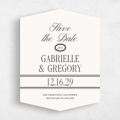 Beige Diamond Wedding Save the Date - Querido Portrait
