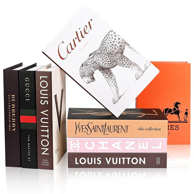 8 Pcs Decorative Faux Books for Home Decor – Modern Fake Books for Coffee Table, Bookshelf & Bedroom, Stacked Book Set for Aesthetic Decor