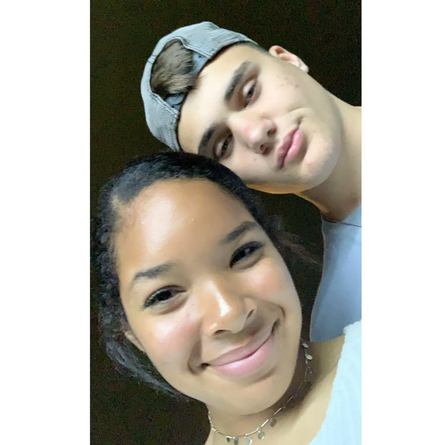 A throwback to their very first photo together in spring 2020. Just friends at the time, but soon to become high school sweethearts in the making!