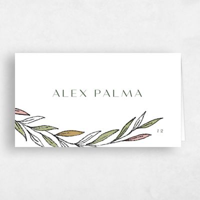 Soft Moss, Green Wedding Place Card - Bruges