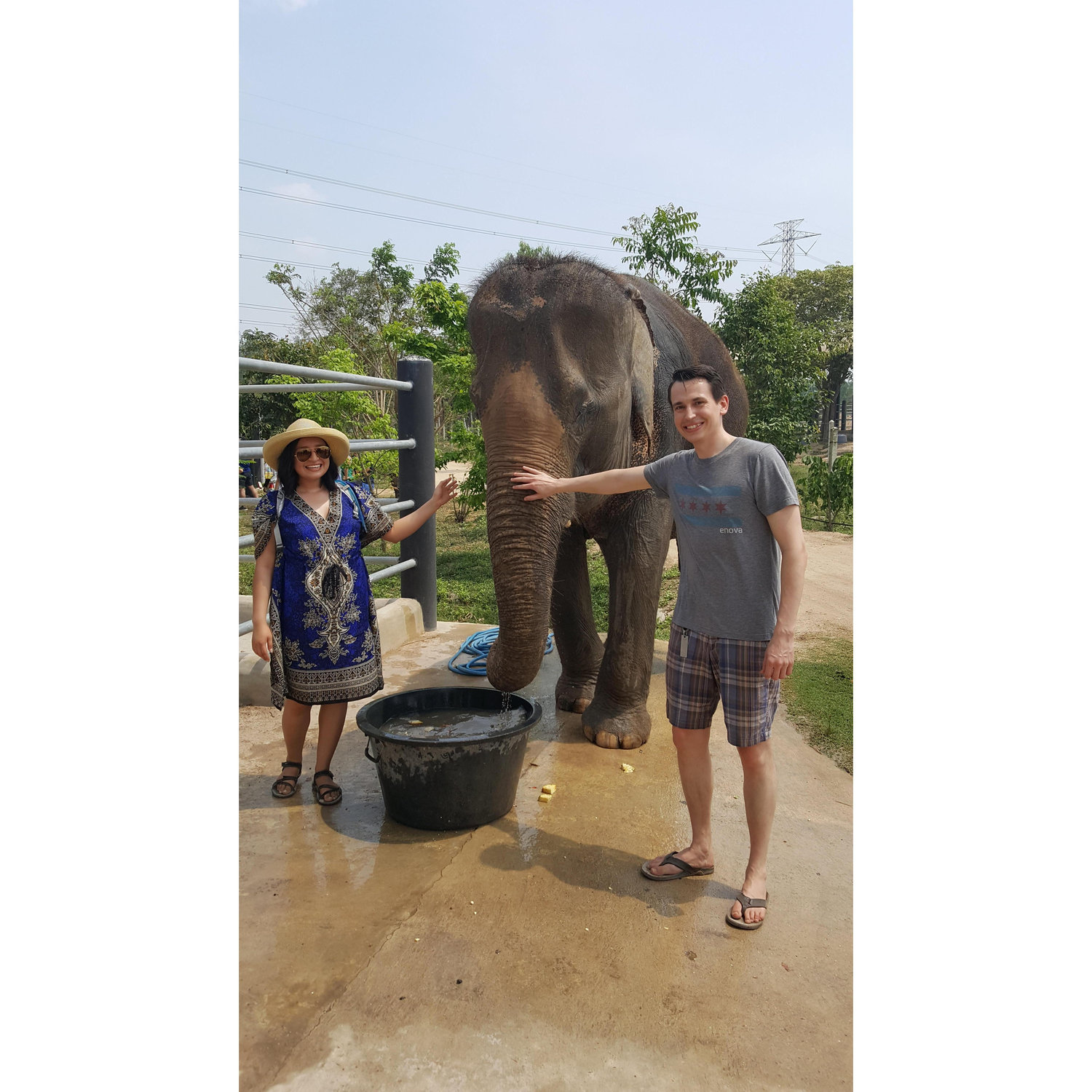 Bath time while on safari