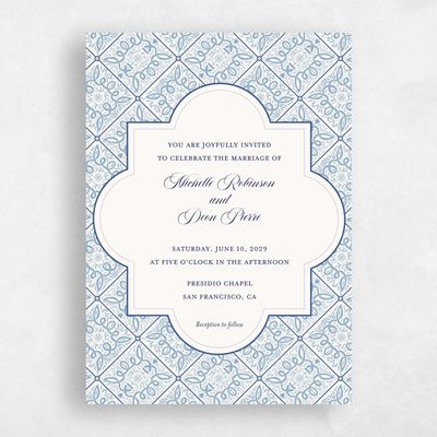 Multi-Colored Wedding Invitation - Como Portrait