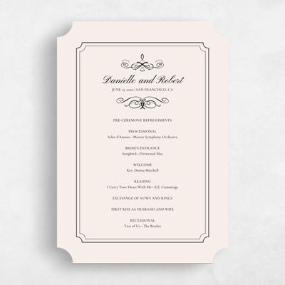 Beige Ticket Wedding Program - Malta