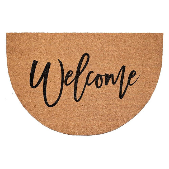 Calloway Mills 114602436 Half Round Cursive Welcome Doormat, 24"x36"