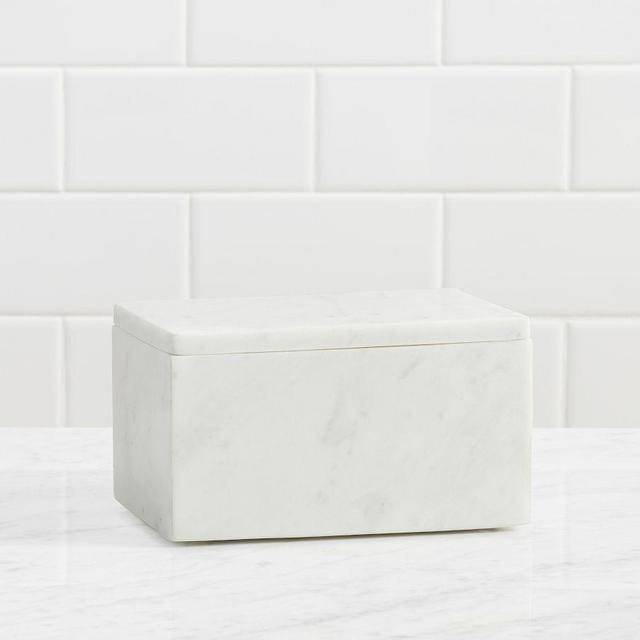 Frost Accessories, Lidded Box, White Marble