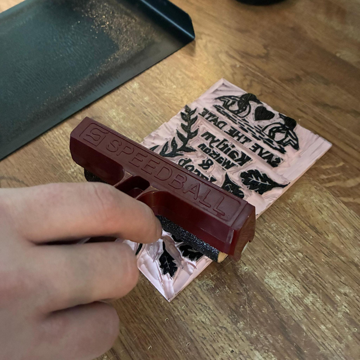 Inking the stamp