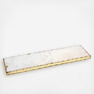 Stone with Gold Rectangular Tray