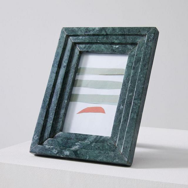 Stacked Marble Frame, Flute Rectangle, 4"x6", Green