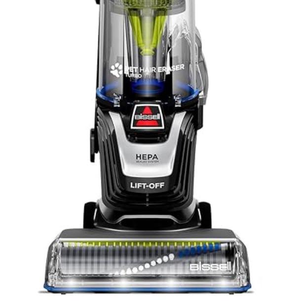 Bissell Pet Hair Eraser Turbo Lift-Off Vacuum, w/Self-Cleaning Brush Roll, HEPA Filtration, Powerful Pet Hair Pickup with TurboBrush Pivot Tool & LED-lit dusting Brush & Crevice Tool, 3774F