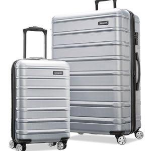 Samsonite Omni 2 Hardside Expandable Luggage with Spinner Wheels, 2PC SET (CO/L), Arctic Silver