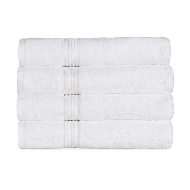 Premium Cotton Heavyweight Plush Highly-Absorbent Luxury Bath Towel Set, White - Blue Nile Mills