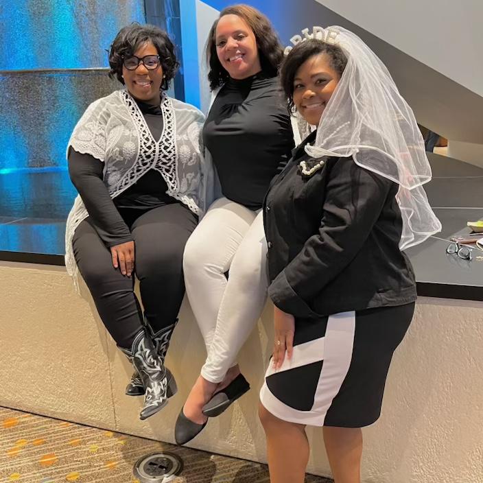 The Bride with Maid of Honor Asha and Bridesmaid Ashley
