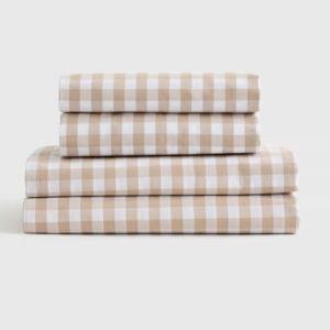 King Size Classic Organic Percale Sheet Set (Cafe Color)