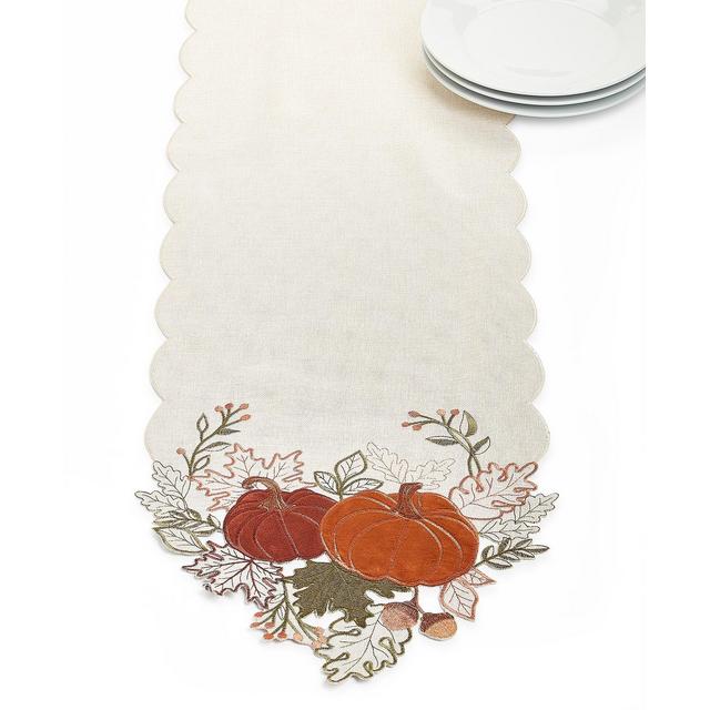 Elrene Pumpkin Farm Cutwork Fabric Runner, 13" x 70"