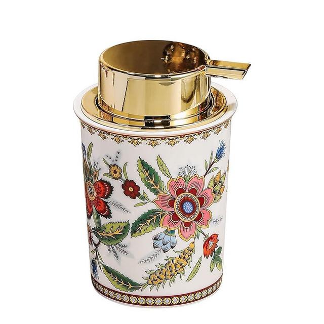 ACMLIFE Foaming Hand Soap Dispenser, Ceramic Soap Dispenser with Pump, Vintage Rose Soap Dispenser for Bathroom, 8.8 oz