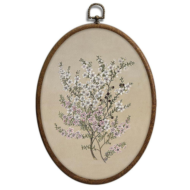 Vintage Floral Oval Wall Art, Boho Mid Century Flower Oval Framed Wall Art, Waterproof Botanical Cottage Core Home Decor for Western Farmhouse Bedroom Living Room, Home Retro Decor Products, 11