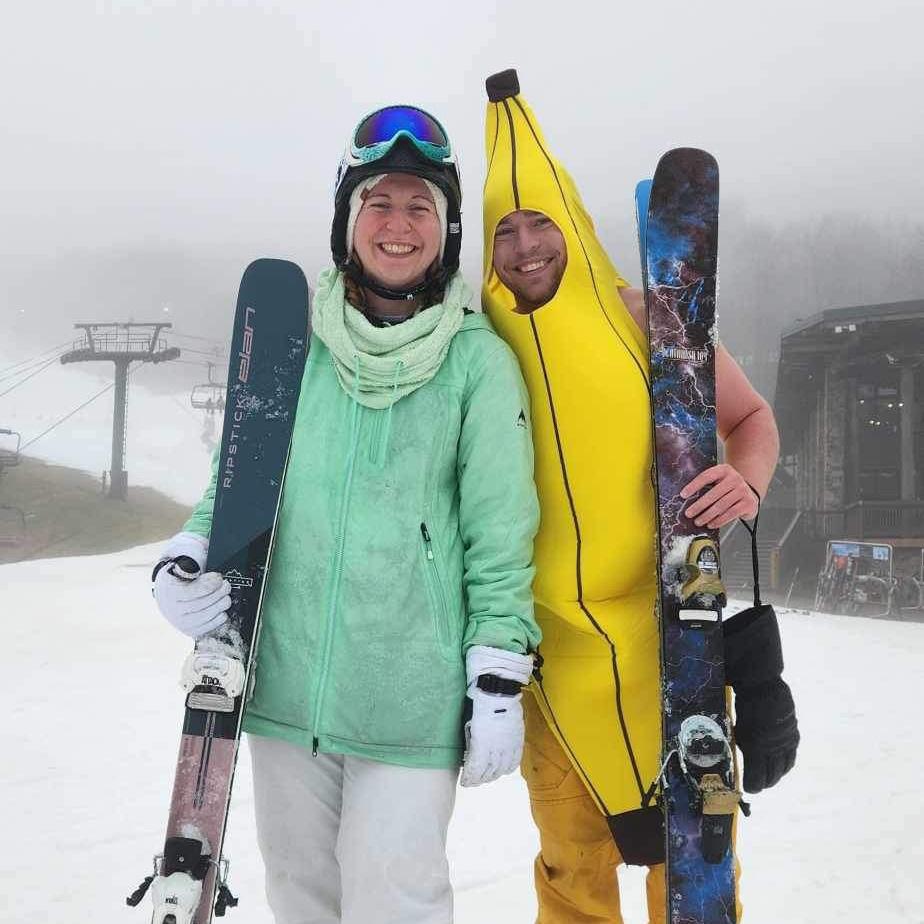 Banana on skis