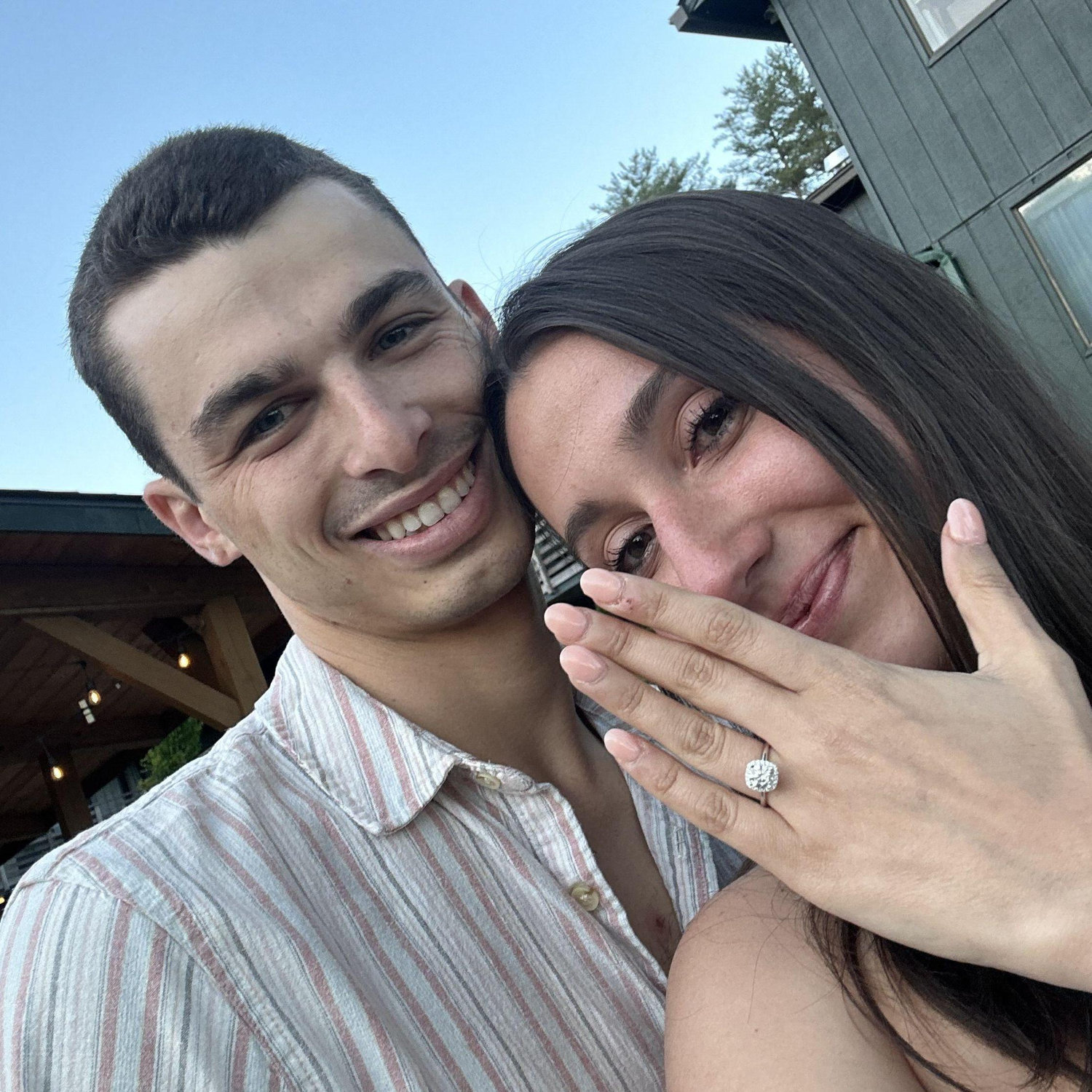 First photo sent to family after the engagement!