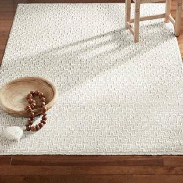 TOWN & COUNTRY 8x10 Area Rug Luxe Tretta Modern Geo Ivory 1-37410-100 - The Home Depot