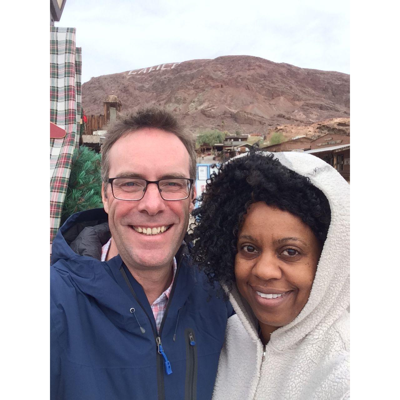 We get around...even to towns that don't really exist anymore. This ghost town (Calico) is a fun stop in the California desert, between LA an Vegas, 2015.