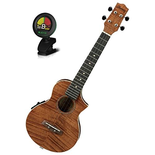 IbanezUEW15E Flamed Mahogany Concert Acoustic-Electric UkuleleNaturalw/Tuner