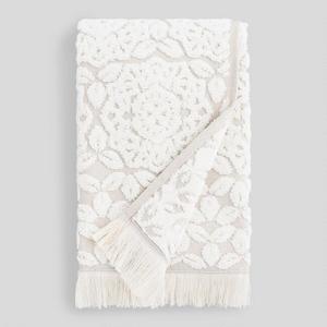 Gray and Ivory Medallion Rosalind Sculpted Hand Towel