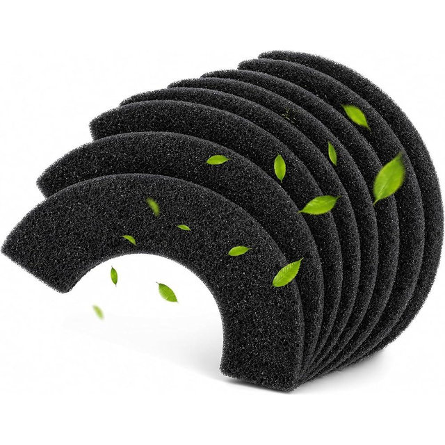 QUEARN 8 Pack 0.5" Thickened Activated Carbon Filters Compatible with LR 4 Connect, Automatic Cat Litter Box Filters Replacement Charcoal Filter Sheet to Absorb Odors Control Pet Damp Keep Home Fresh