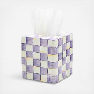 Violet Check Boutique Tissue Box Cover