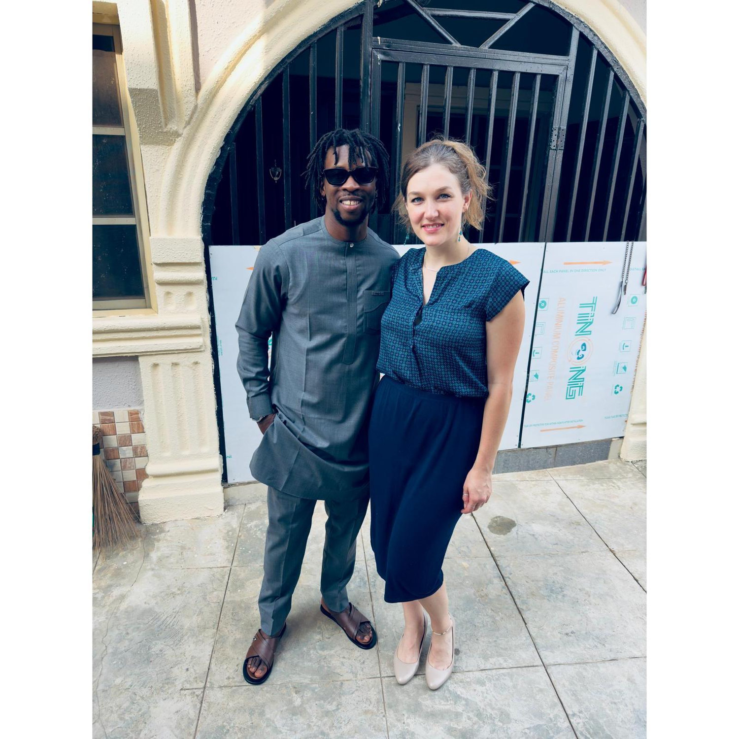 Headed to church with Dami's cousins in Nigeria!