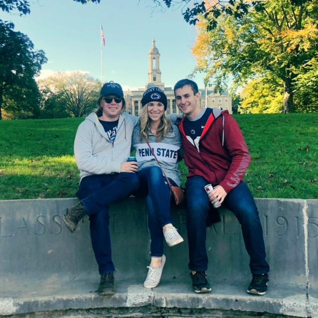 Sharing our love of Penn State. I believe I brought a "pocket burger" to Skellar as a sober up snack for me and Justin. We ate it.