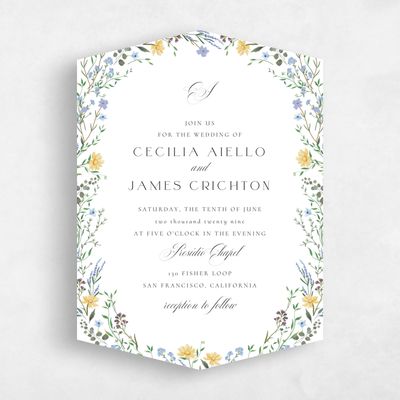 White Diamond Wedding Invitation - Papillon Classic