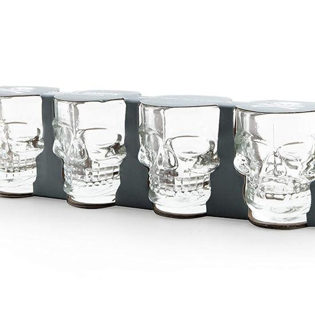 Kikkerland Skull Shot Glasses, Set of 4