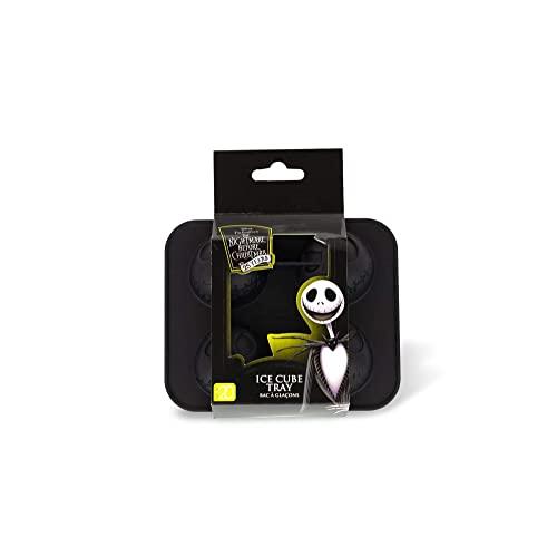 Nightmare Before Christmas Jack Skellington Silicone Ice Cube Tray - 4 Flexible Molds - Unique Kitchen Novelty Item Makes Creepy 3D Ice, Candy Or Soap of Jack’s Face - A 25th Anniversary Collectible